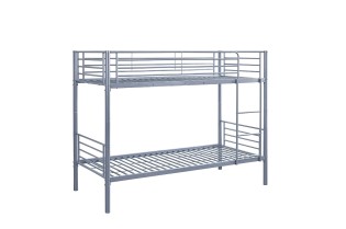 Lit superposé “Sammy” 90x200 cm divisible – Métal gris clair, robuste et modulable 2