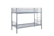 Lit superposé “Sammy” 90x200 cm divisible – Métal gris clair, robuste et modulable