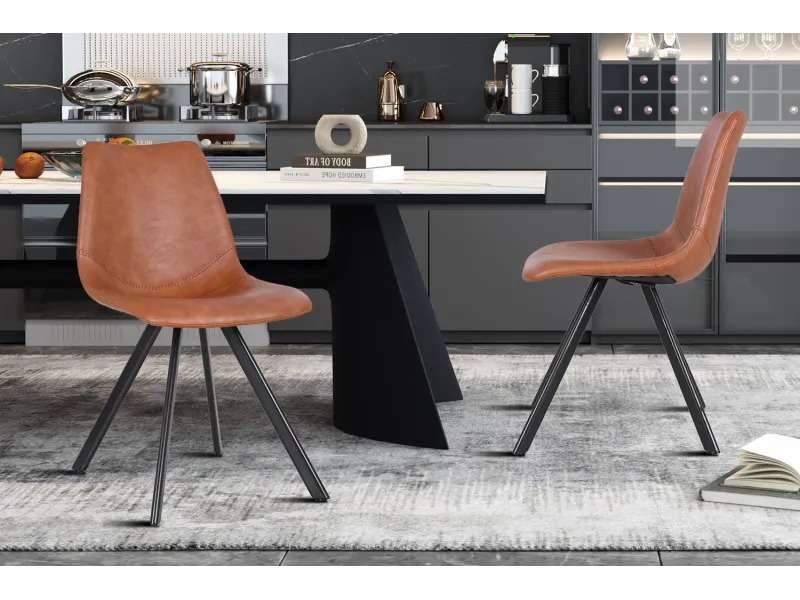 Chaise design rembourré, simili nubuck, coloris brun clair Chaises ...