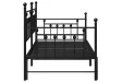 Cadre de lit de jour avec tête de lit Noir 90 x 200 cm Acier