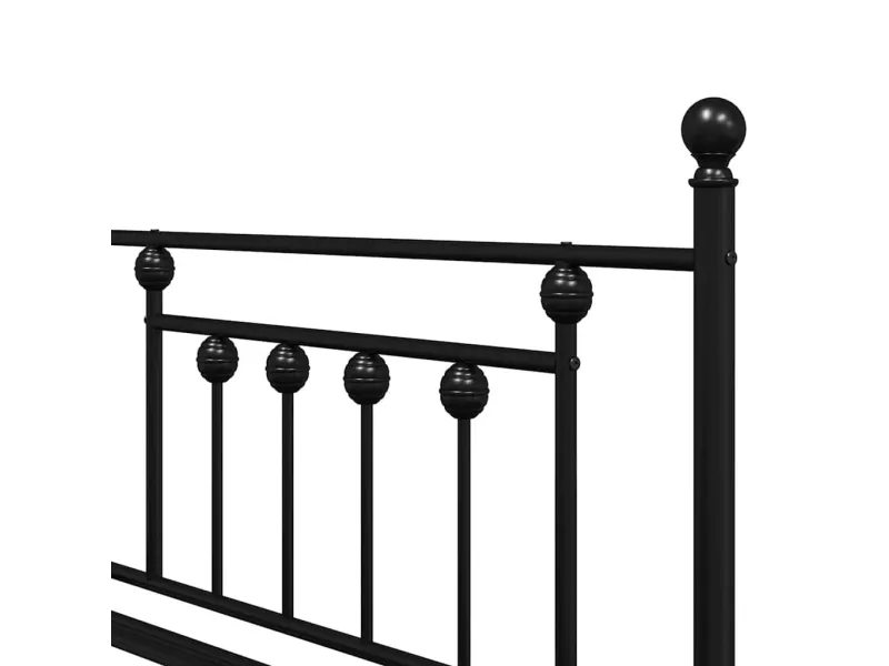 Cadre de lit de jour avec tête de lit Noir 90 x 200 cm Acier