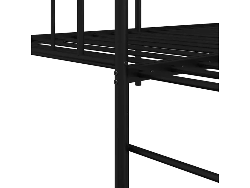 Cadre de lit de jour avec tête de lit Noir 90 x 200 cm Acier