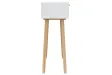 Table console Marron/Blanc 80x30x75 cm Bois massif pin/rotin naturel