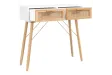 Table console Marron/Blanc 80x30x75 cm Bois massif pin/rotin naturel