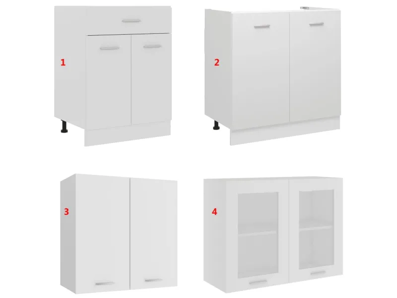 Ensemble de meubles de cuisine 4 pcs Blanc Aggloméré