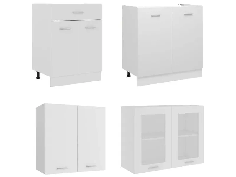 Ensemble de meubles de cuisine 4 pcs Blanc Aggloméré