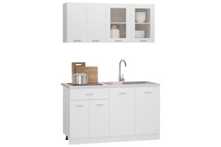 Ensemble de meubles de cuisine 4 pcs Blanc Aggloméré 2
