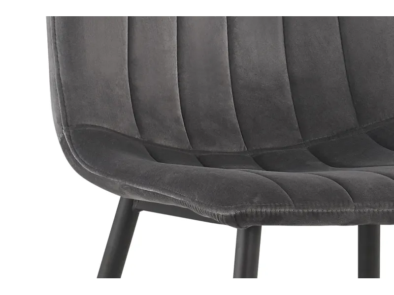 Lot de 4 chaises de Salle à Manger Willis en Velours Gris – Élégance Moderne & Confort