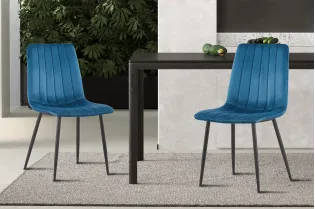 Chaise design rembourré tissu coloris sable Chaises de salle à mang...