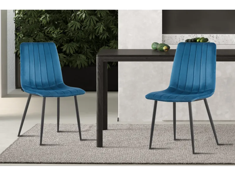 Chaise design rembourré tissu coloris sable Chaises de salle à mang...