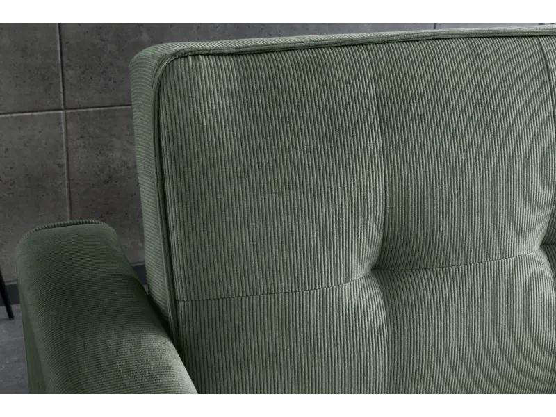 Canapé-lit extensible SMART, 180 cm, velours côtelé vert, canapé 2 places avec ressorts anti-affaissement