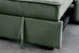 Canapé-lit extensible SMART, 180 cm, velours côtelé vert, canapé 2 places avec ressorts anti-affaissement