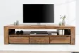 Meuble tv bois massif |Meuble tv moderne de couleur naturelle en bo...