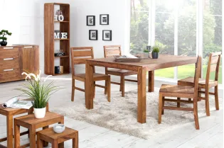 Lot de 2 chaises LAGOS en bois de sheesham – Élégance naturelle et confort durable 2