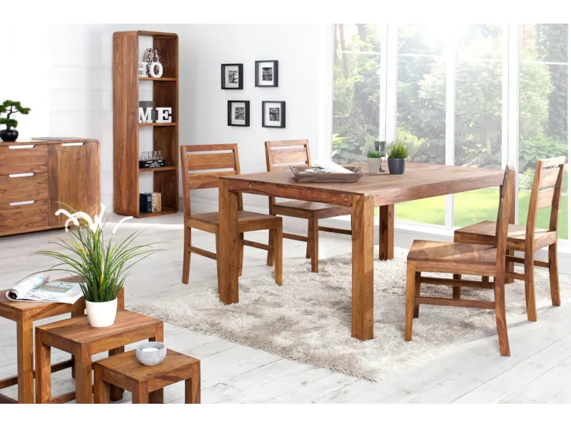 Lot de 2 chaises LAGOS en bois de sheesham – Élégance naturelle et confort durable