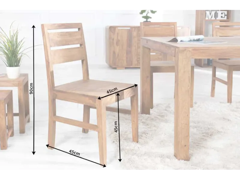 Lot de 2 chaises LAGOS en bois de sheesham – Élégance naturelle et confort durable