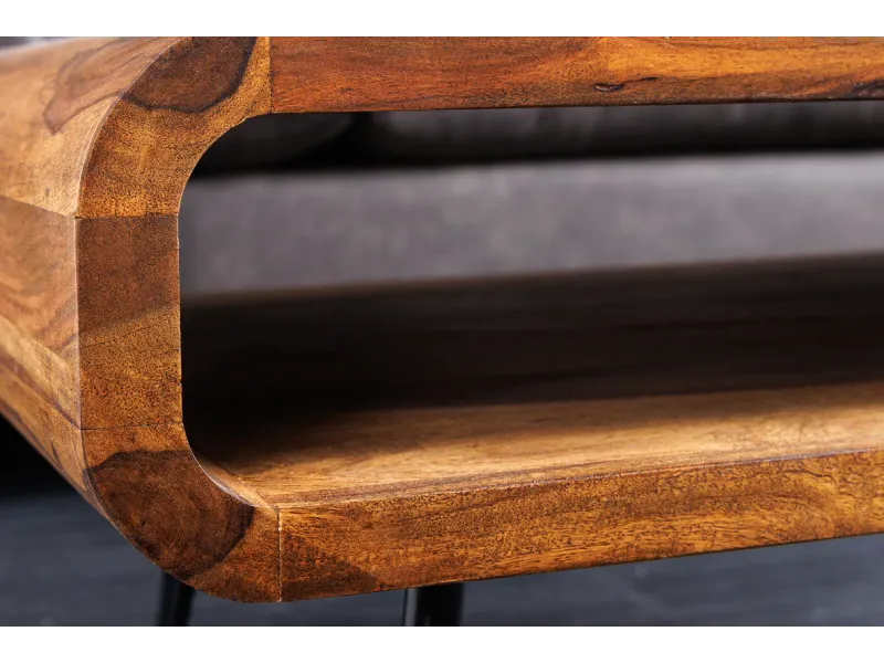 Table basse design rétro de 100cm coloris naturel en bois massif av...