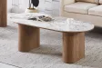 Table basse contemporaine |Table basse avec 6 poufs encastrable, ve...