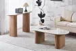 Table basse contemporaine |Table basse avec 6 poufs encastrable, ve...