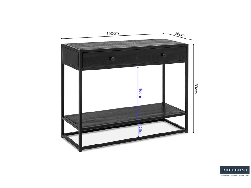 Console « Ace » – Bois de Manguier Noir