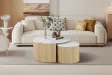 Table basse contemporaine |Table basse avec 6 poufs encastrable, ve...