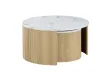 Table basse contemporaine |Table basse avec 6 poufs encastrable, ve...