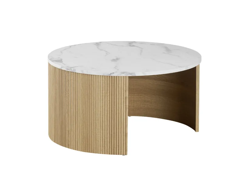 Table basse contemporaine |Table basse avec 6 poufs encastrable, ve...
