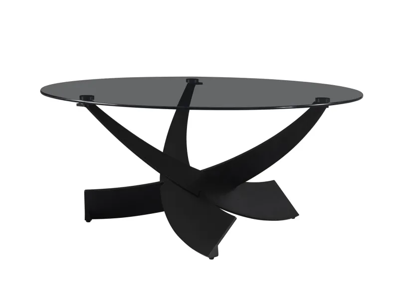 Pas cher Set de 2 tables basses rondes style industriel en bois vieilli