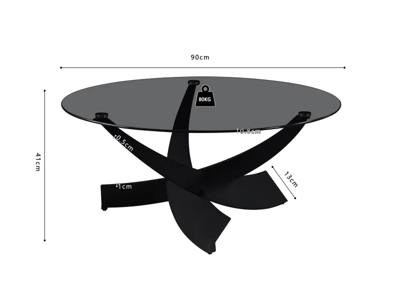 Pas cher Set de 2 tables basses rondes style industriel en bois vieilli