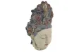 Tête de Bouddha en figurine, 45 cm, multicolore, tête décorative faite main, déesse des fleurs