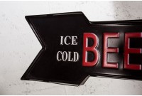 Décoration ICE COLD BEER 55 cm droite en métal noir