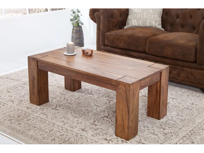 Table basse 100 cm rectangelaire en bois massif