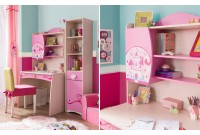 Chambre fille design PRINCESSE avec lit de 90x200 cm coloris rose