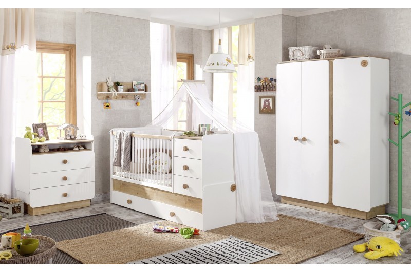 Chambre pour bébé design blanc