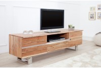 Meuble TV de luxe en bois massif avec 3 tiroirs