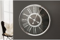 Horloge murale moderne en chiffre romain 45 cm teinté chromé