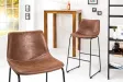 2 tabourets de bar design coloris brun