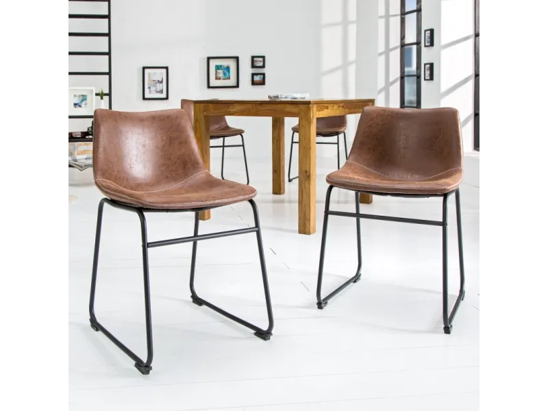 2 tabourets de bar design coloris brun