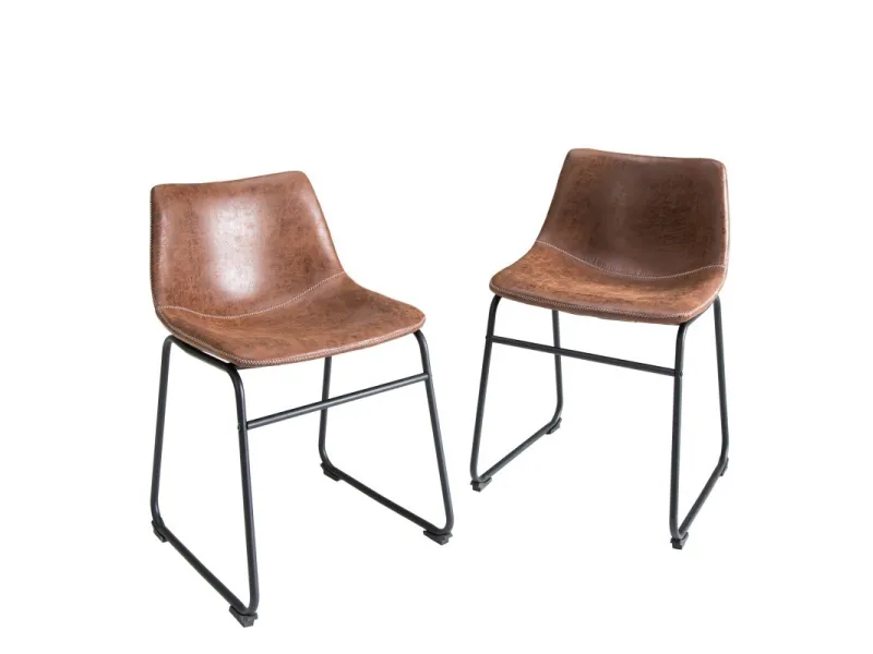 2 tabourets de bar design coloris brun