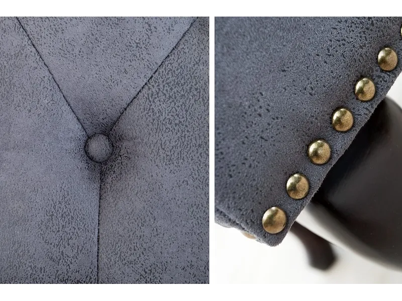 Pouf Chesterfield en microfibre gris