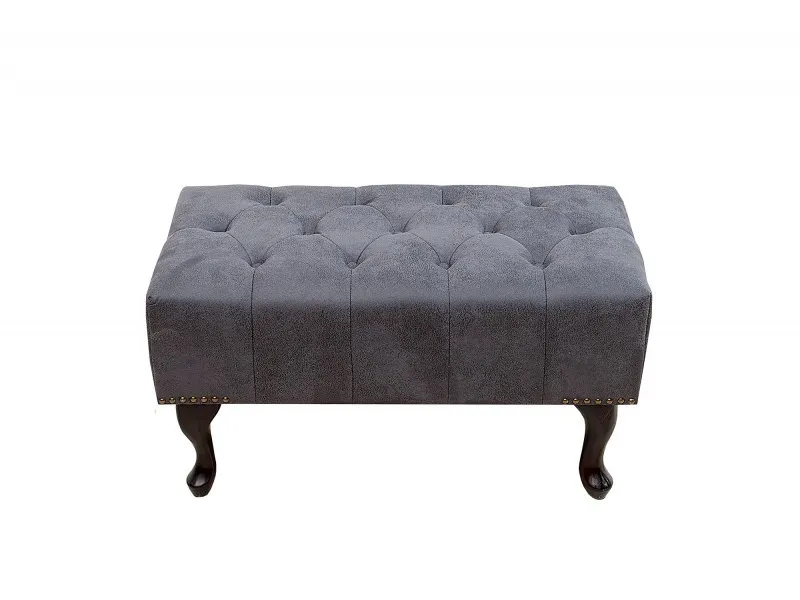 Pouf Chesterfield en microfibre gris