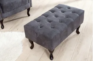 Pouf Chesterfield en microfibre gris