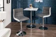 Lot de 2 tabourets de bar design en tissu gris