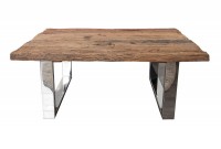 Table basse design industriel alliant métal et bois