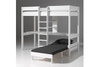 Lit mezzanine design fauteuil-lit  coloris blanc