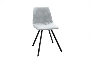 Lot de 4 chaises de salle à manger design scandinave coloris gris claire en microfibre 2