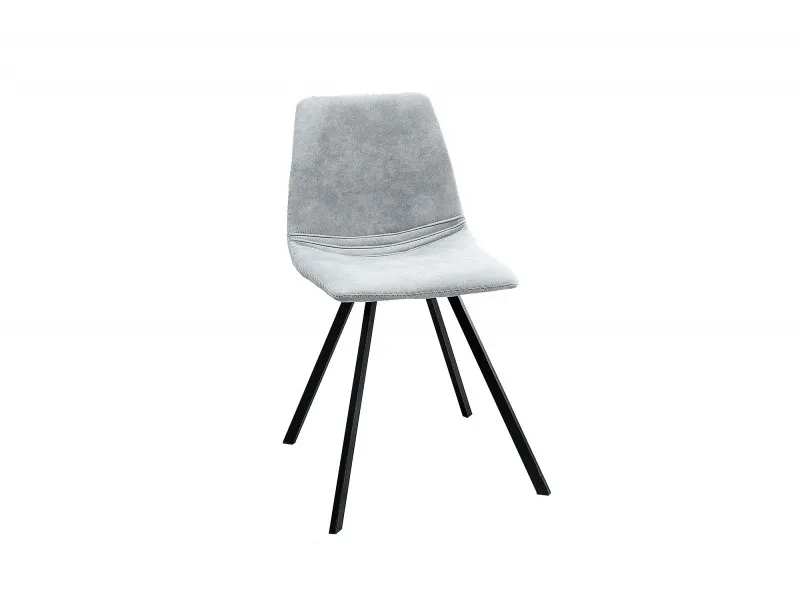 Lot de 4 chaises de salle à manger design scandinave coloris gris claire en microfibre