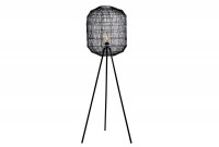 Lampadaire design cage coloris noir avec piétement en métal