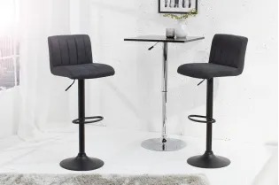 Lot de 2 tabourets de bar design coloris gris vintage en microfibre