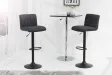 Lot de 2 tabourets de bar design coloris gris vintage en microfibre
